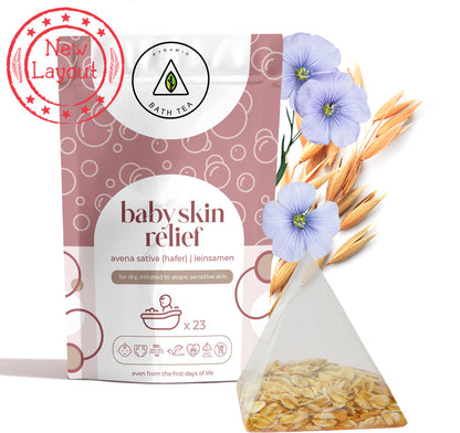 Soothing bath additive for newborns for skin care of babies, dermo-atopy, bath bag: 23 pieces