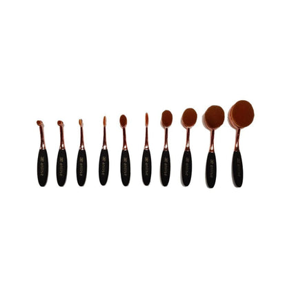 Synthetic Oval Makeup Brush Set | 10 Piece