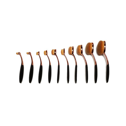 Synthetic Oval Makeup Brush Set | 10 Piece