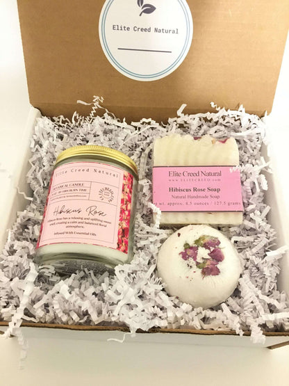 Hibiscus Rose Candle Gift Set