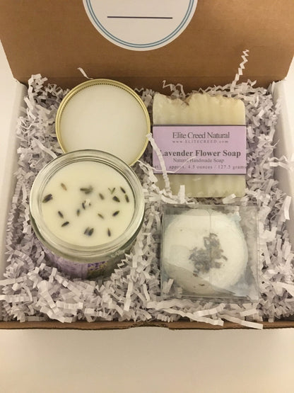 Lavender Flower Candle Gift Set